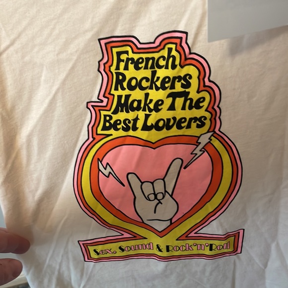 NWT Sandro beige t-shirt. Sex, sound & rock ‘n’ roll. Various sizes - Picture 2 of 9